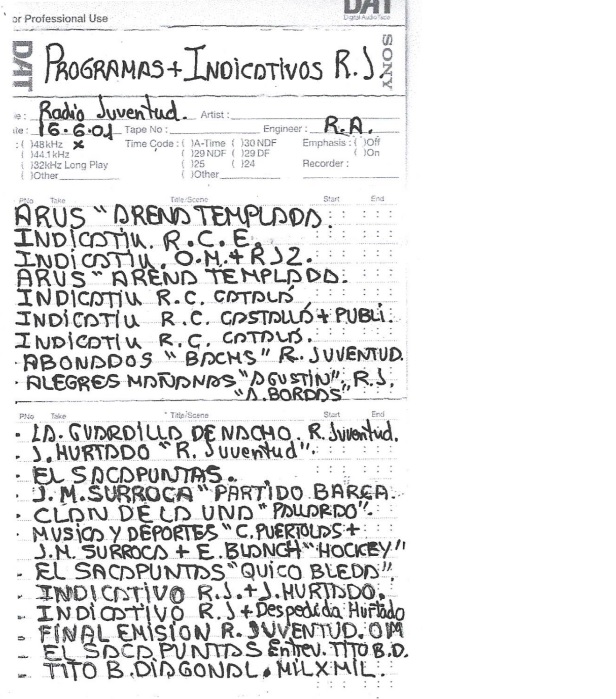 Alfonso Arús y el seu programa «Arena templada» de Radio&nbsp;Juventud